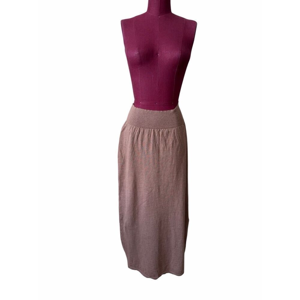 Free People Free-Est Pull On Minimalist Cotton Linen Skirt size Tan Brown Medium